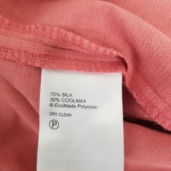 Tommy Bahama IslandZone Cool Max/Silk Blend Button Front Shirt Size S Salmon - Picture 12 of 13